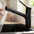 Смеситель для кухни Hansgrohe Zesis M33 KM 150 2jet с выдвижной головкой и sBox 74821670 Черный Матовый