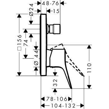 Vannas / Dušas maisītājs Hansgrohe  Vivenis Iebūvējams 75416670 Melns matēts