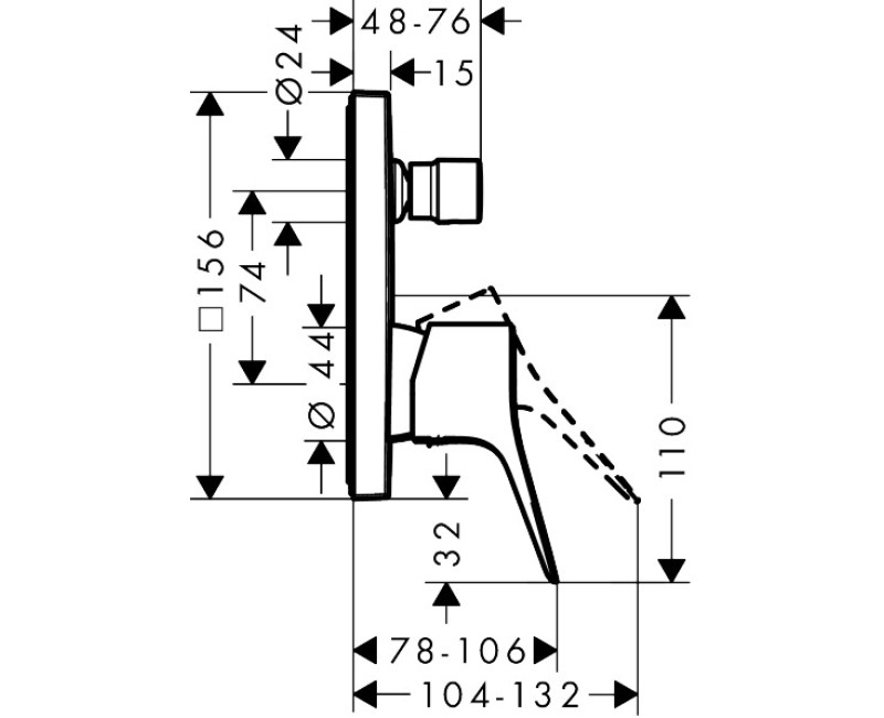 Смеситель для душа Hansgrohe Vivenis 75416670 Черный матовый