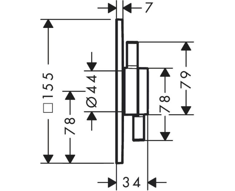 Смеситель для душа Hansgrohe DuoTurn Q встраиваемый хром 75617000