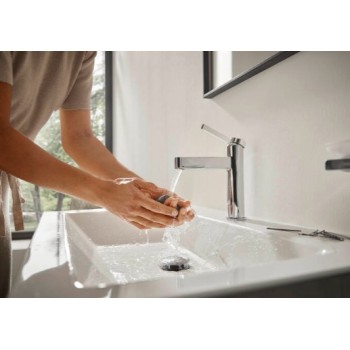 Izlietnes maisītājs Hansgrohe Finoris 110 ar push-open izplūdi 76023000 hromēts