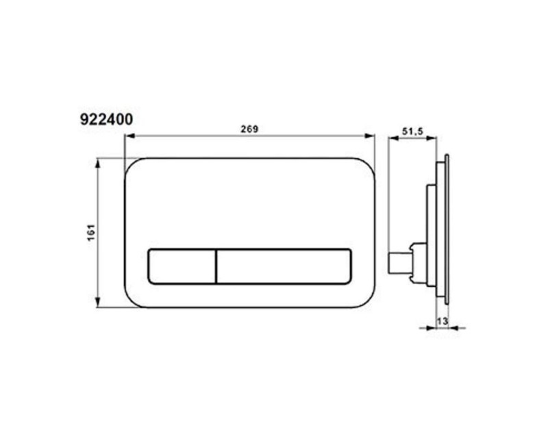 Poga iebūvējamam rāmim Villeroy & Boch ViConnect M200, Pelēka 922400RA