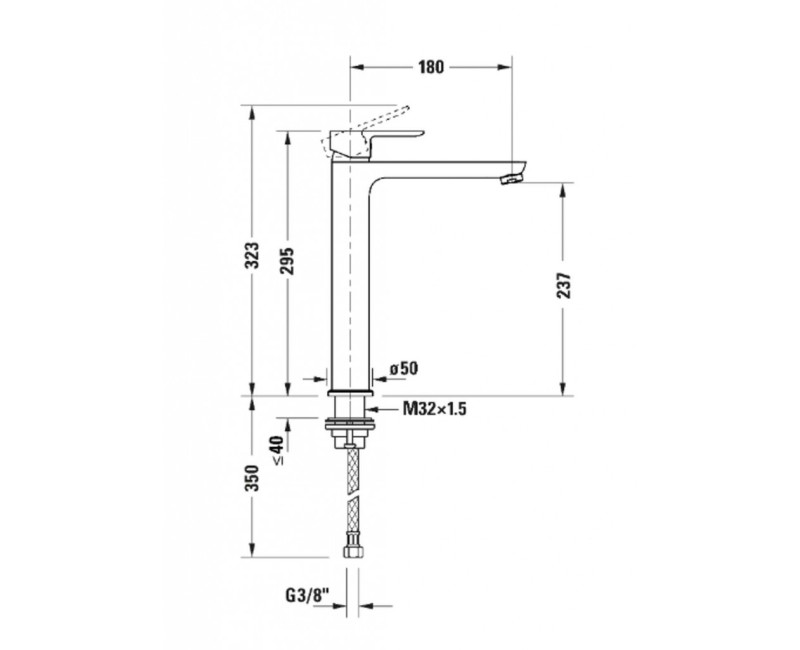 Смеситель для раковины Duravit A.1 Raised, Chrome