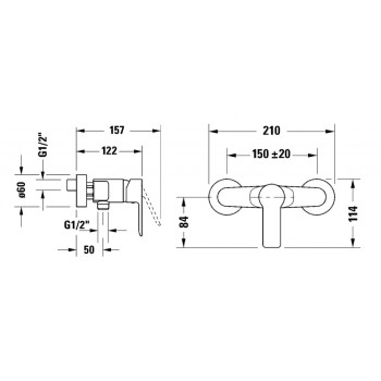 Смеситель для душа Duravit A.1, хром