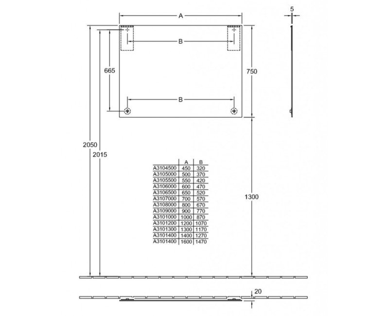Зеркало для ванной Villeroy & Boch More to See 45x75x2 см A3104500