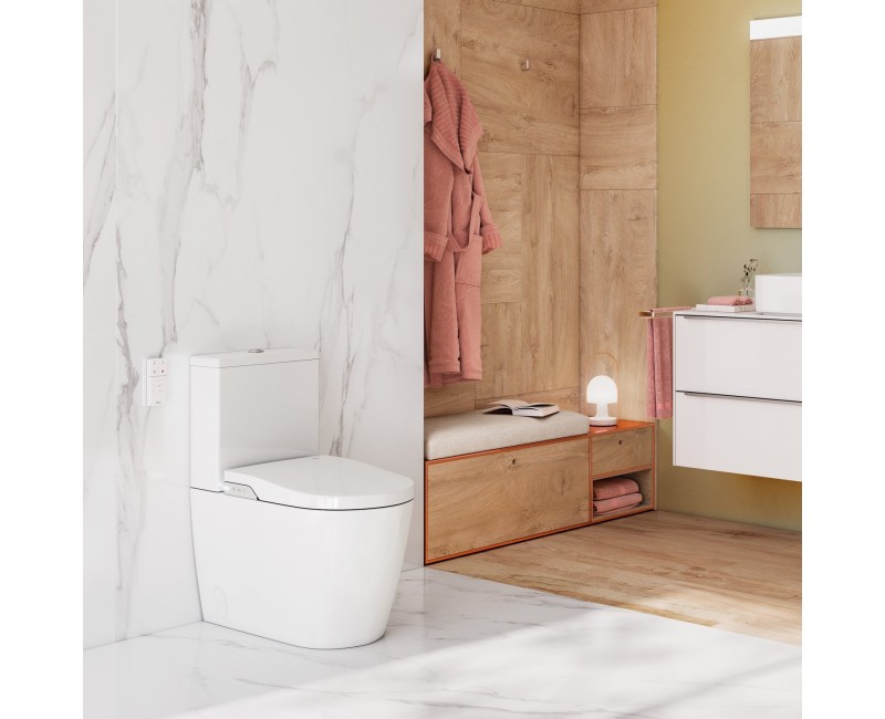 Tualetes pods ar bide funkciju Roca In-Wash® Inspira Rimfree ar SoftClose vāku Balts