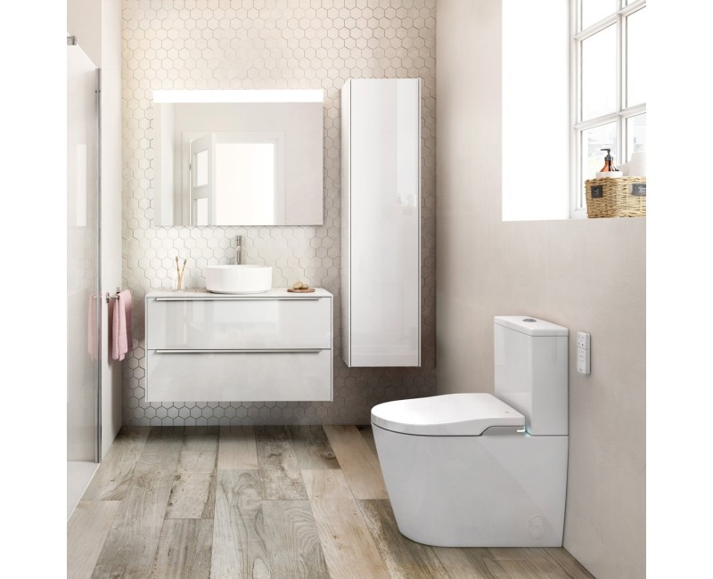 Tualetes pods ar bide funkciju Roca In-Wash® Inspira Rimfree ar SoftClose vāku Balts