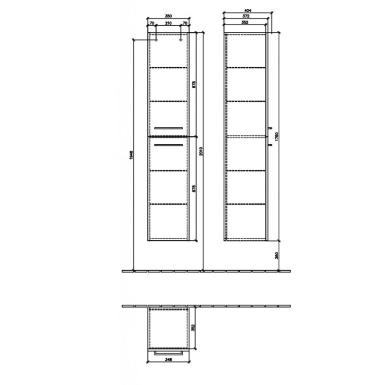 Augstais skapis Villeroy & Boch Avento 35x176x37cm, 2 durvis, Balts A89400B4 Augstais skapis Villeroy & Boch Avento 35x176x37cm, 2 durvis, Balts A89400B4