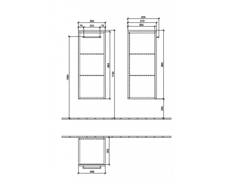 Grīdas skapītis Villeroy & Boch Avento 35x89x37cm,  Ziemeļu ozols A89500VJ