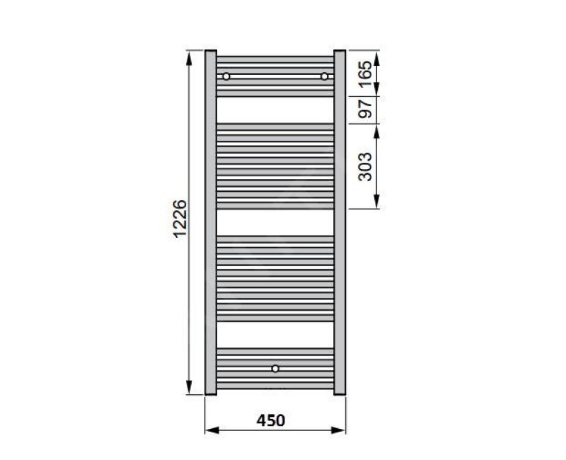 Полотенцесушитель / Радиатор Zehnder Virando 120x45см Белый AB-120-045