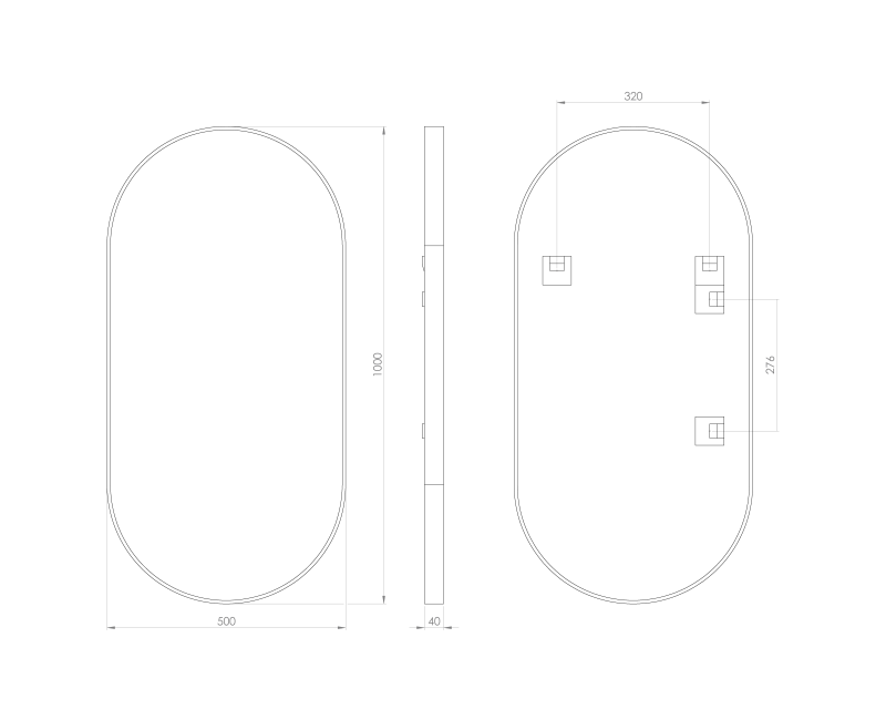Зеркало для ванной Sapho в раме Avona 50x100 см, матовое золото AV500G