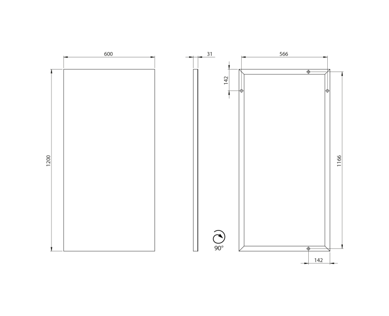 Зеркало для ванной Sapho Arowana в раме 120x60 см, хром AW1260
