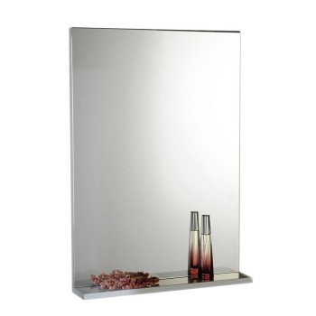 Vannas istabas spogulis Aqualine Beta 50x70x12cm, ar plauktu, balts 57396