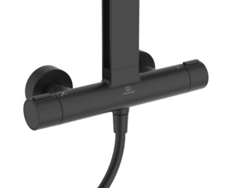 Душевая система Ideal Standard Ceratherm ALU с термостатом Черный матовый BD583XG