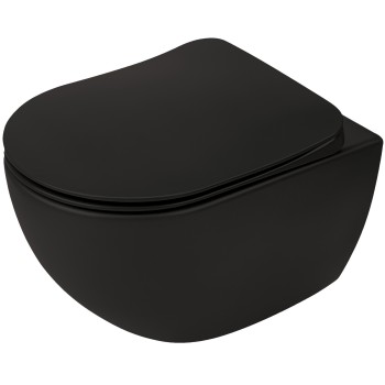 Подвесной горшок Deante PEONIA NERO Rimless с крышкой Softclose черного цвета CDEDNZPW