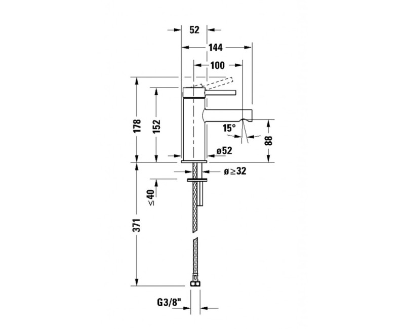 Смеситель для раковины Duravit Circle, хром