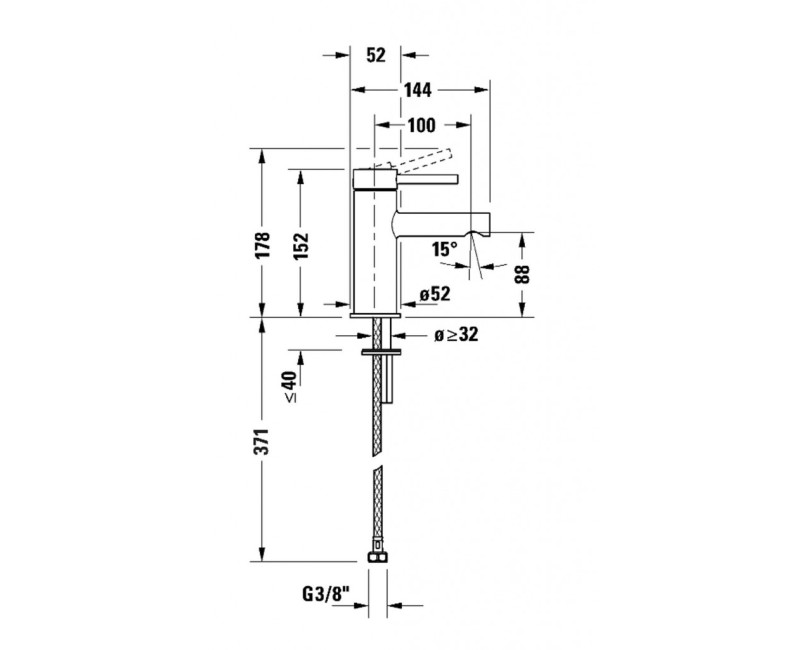 Смеситель для раковины Duravit Circle, MinusFlow, Chrome