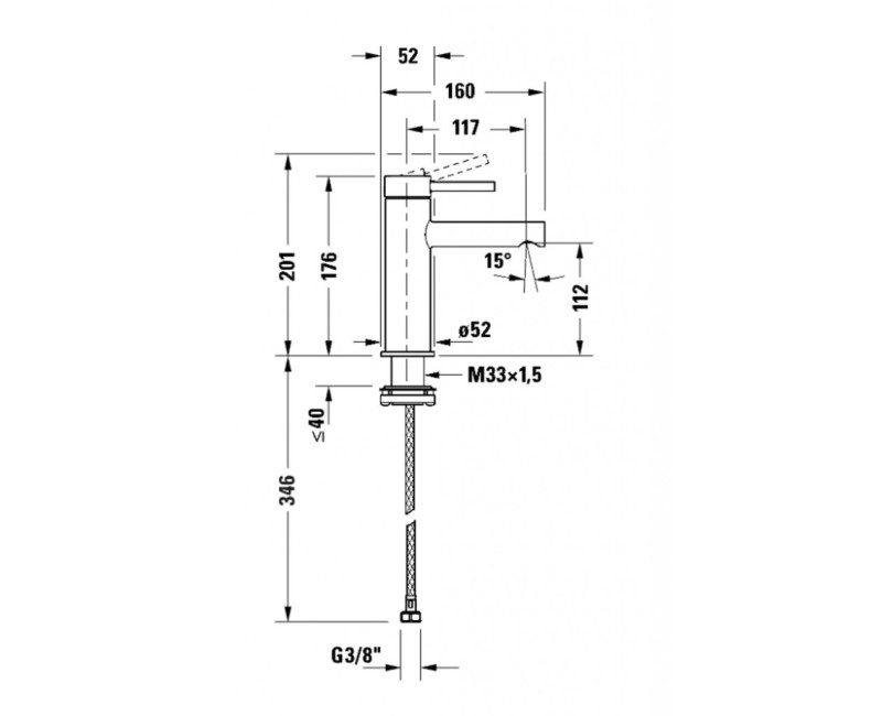 Смеситель для раковины Duravit Circle, MinusFlow, Chrome