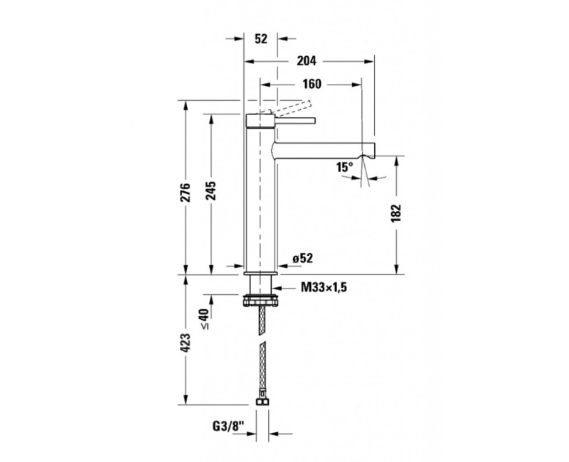 Смеситель для раковины Duravit Circle, хром