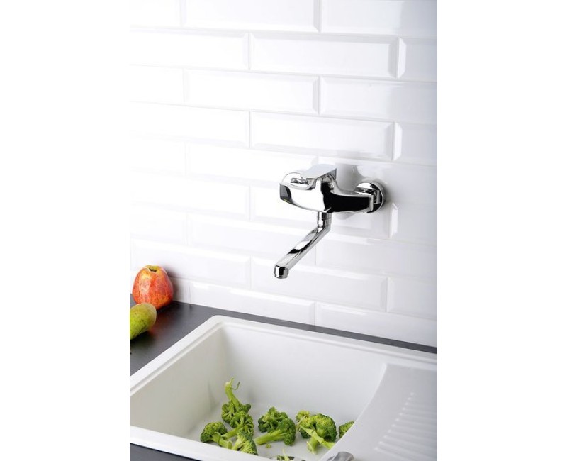 Смеситель для кухниSapho Corneli настенный CE15, хром