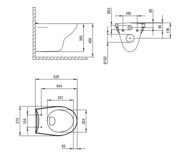 Подвесной унитаз Deante BORO Rimless с крышкой Softclose, белый CMOD6SPW
