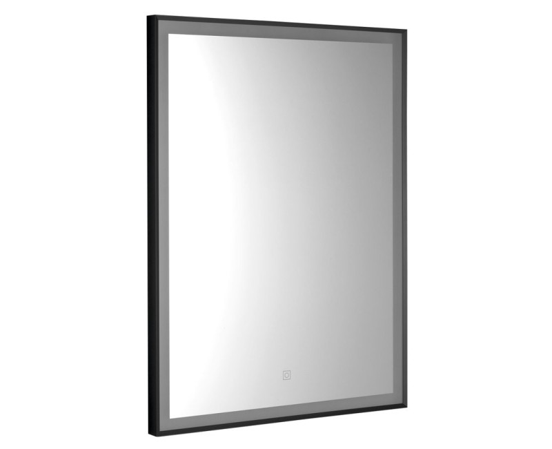 Зеркало для ванной Aqualine со LED подсветкой, 80x60 см, сенсорное, матово-черное CN060