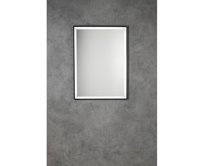 Зеркало для ванной Aqualine со LED подсветкой, 80x60 см, сенсорное, матово-черное CN060