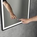 Зеркало для ванной Aqualine со LED подсветкой, 80x60 см, сенсорное, матово-черное CN060