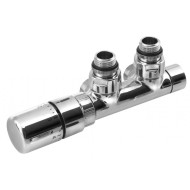 Savienojumu komplekts SAPHO TWIN dvieļu žāvētājam / radiatoram, termostatisks Kreisais Hromēts CP3012S