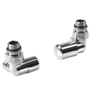 Savienojumu komplekts AQUALINE FIRST CORNER dvieļu žāvētājam / radiatoram, labā  puse Hromēts CP920S