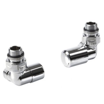 Savienojumu komplekts AQUALINE FIRST CORNER dvieļu žāvētājam / radiatoram, labā  puse Hromēts CP920S