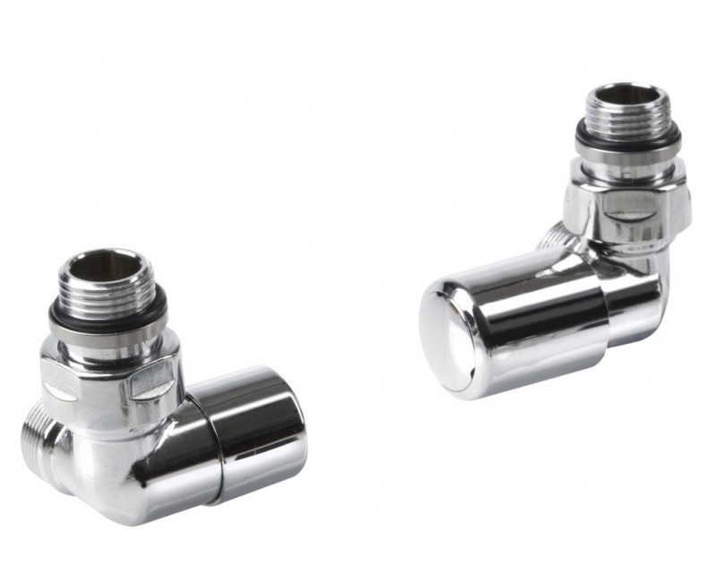 Комплект для подключения  AQUALINE FIRST CORNER полотенцесушителя  / радиатора, правая сторона Chrome CP920S