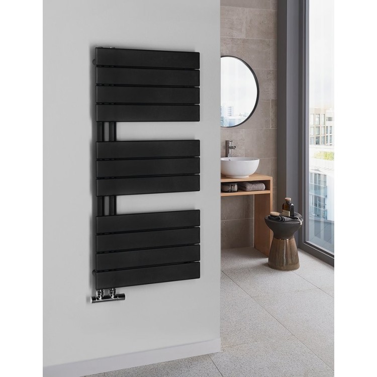 Dvieļu žāvētājs / Radiators AQUALINE Mili 45x93cm, 381W, melns matēts DC606T Dvieļu žāvētājs / Radiators AQUALINE Mili 45x93cm, 381W, melns matēts DC606T