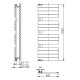 Dvieļu žāvētājs / Radiators AQUALINE Mili, 60x122cm, 632W, balts DC620T Dvieļu žāvētājs / Radiators AQUALINE Mili, 60x122cm, 632W, balts DC620T
