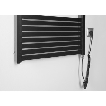 Dvieļu žāvētājs / Radiators AQUALINE TONDI-E elektriskais169x45cm, 600W, melns matēts  DE446T