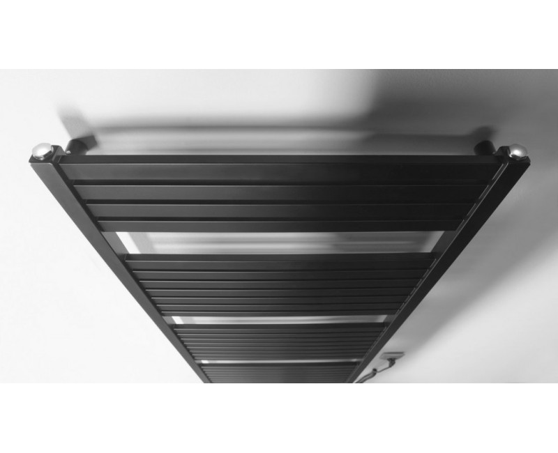 Полотенцесушитель / Радиатор AQUALINE TONDI-E электрический 169x45см, 600Вт, черный матовый DE446T