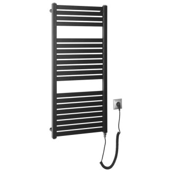 Dvieļu žāvētājs / Radiators AQUALINE Tondi-E elektriskais 45x97cm, 300W, matēti melns DE456T