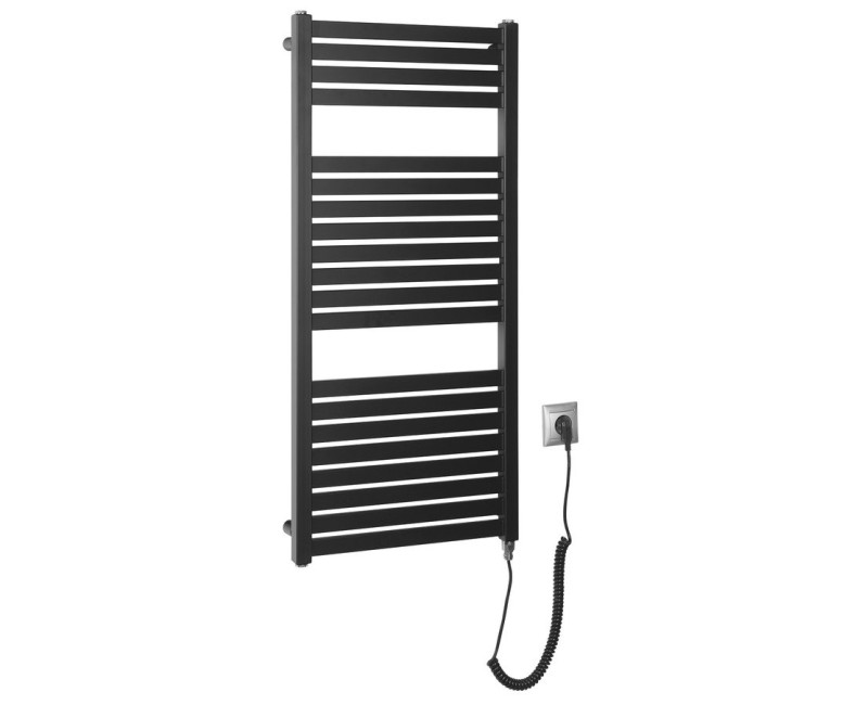 Полотенцесушитель / Радиатор AQUALINE Tondi-E электрический 45x97см, 300Вт, матовый черный DE456T