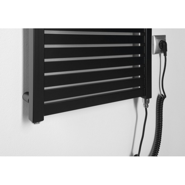 Dvieļu žāvētājs / Radiators AQUALINE Tondi-E elektriskais 45x97cm, 300W, matēti melns DE456T Dvieļu žāvētājs / Radiators AQUALINE Tondi-E elektriskais 45x97cm, 300W, matēti melns DE456T