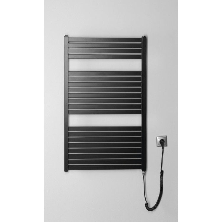 Полотенцесушитель / Радиатор AQUALINE Tondi-E электрический 60x97см, 400Вт, матовый черный DE466T