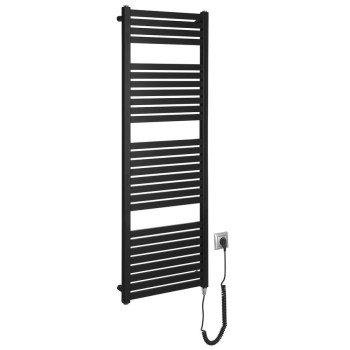 Dvieļu žāvētājs / Radiators AQUALINE Tondi-E elektriskais 45x133cm, 500W, matēti melns DE476T
