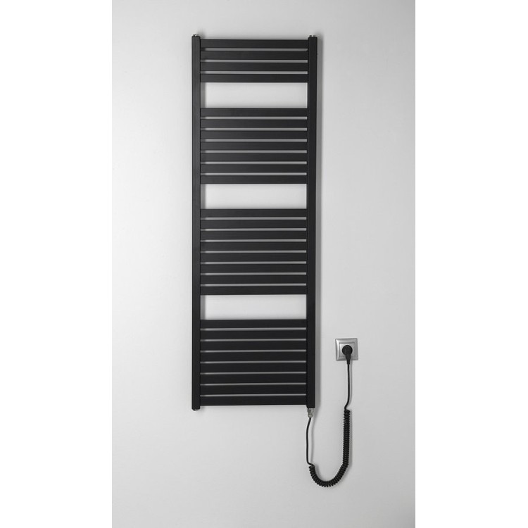Dvieļu žāvētājs / Radiators AQUALINE Tondi-E elektriskais 45x133cm, 500W, matēti melns DE476T Dvieļu žāvētājs / Radiators AQUALINE Tondi-E elektriskais 45x133cm, 500W, matēti melns DE476T