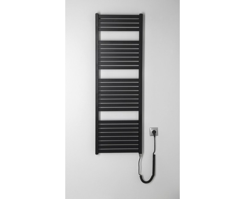 Dvieļu žāvētājs / Radiators AQUALINE Tondi-E elektriskais 45x133cm, 500W, matēti melns DE476T