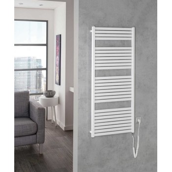 Dvieļu žāvētājs / Radiators AQUALINE Tondi-E elektriskais 60x133cm, 600W, balts  DE480T