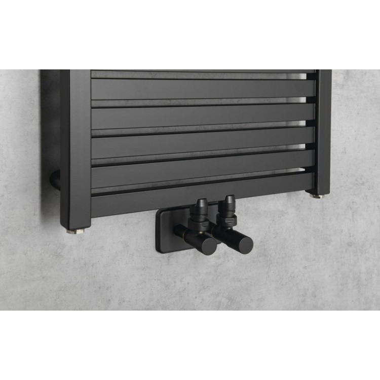 Dvieļu žāvētājs / Radiators AQUALINE Tondi 45x97cm, matēti melns DT456T Dvieļu žāvētājs / Radiators AQUALINE Tondi 45x97cm, matēti melns DT456T