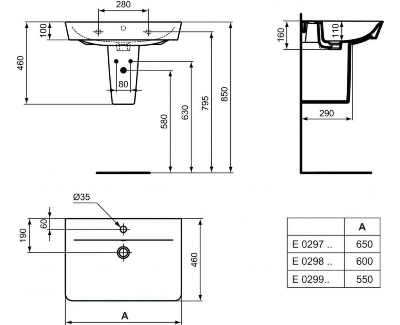 Vannas istabas izlietne Ideal Standard Connect Air Cube 50x46x16cm Balta