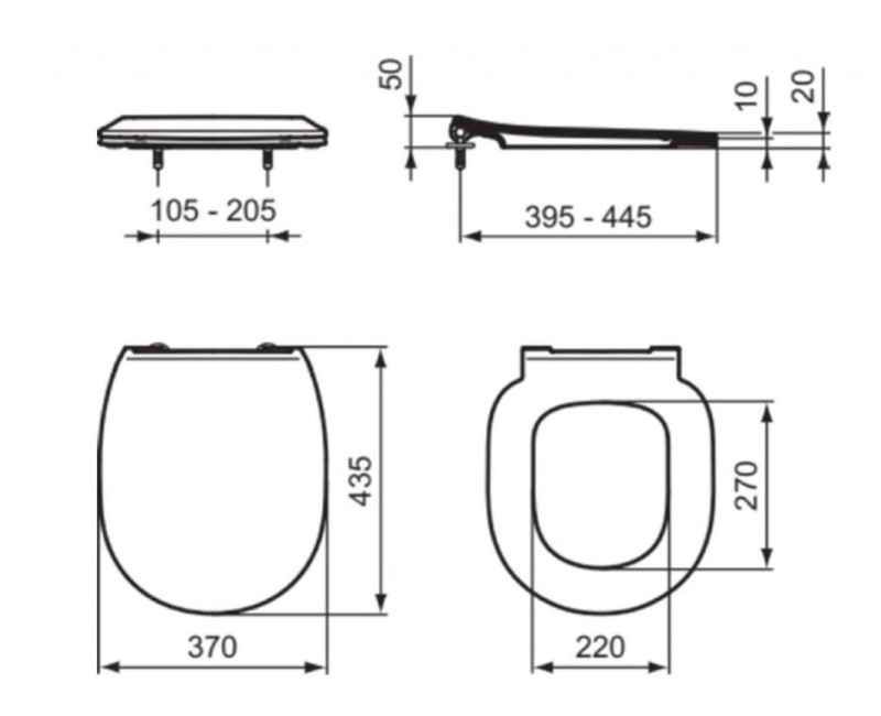 Кришка для унитаза Ideal Standard Connect Space с функцией SoftClose, белое E772401