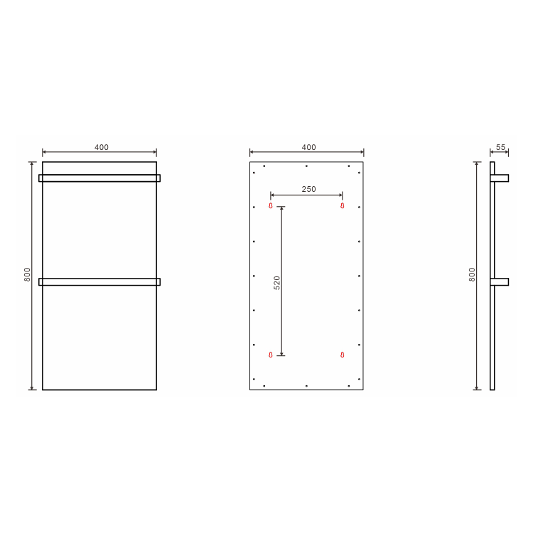 Полотенцесушитель / Радиатор Sapho Elmis, 40x80см, 120Вт, белый матовый EB420