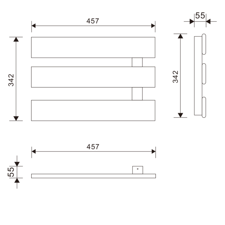 Dvieļu žāvētājs / Radiators AQUALINE Elektriskais Elvis, 48x33x5cm, 50W, balts EB480 Dvieļu žāvētājs / Radiators AQUALINE Elektriskais Elvis, 48x33x5cm, 50W, balts EB480
