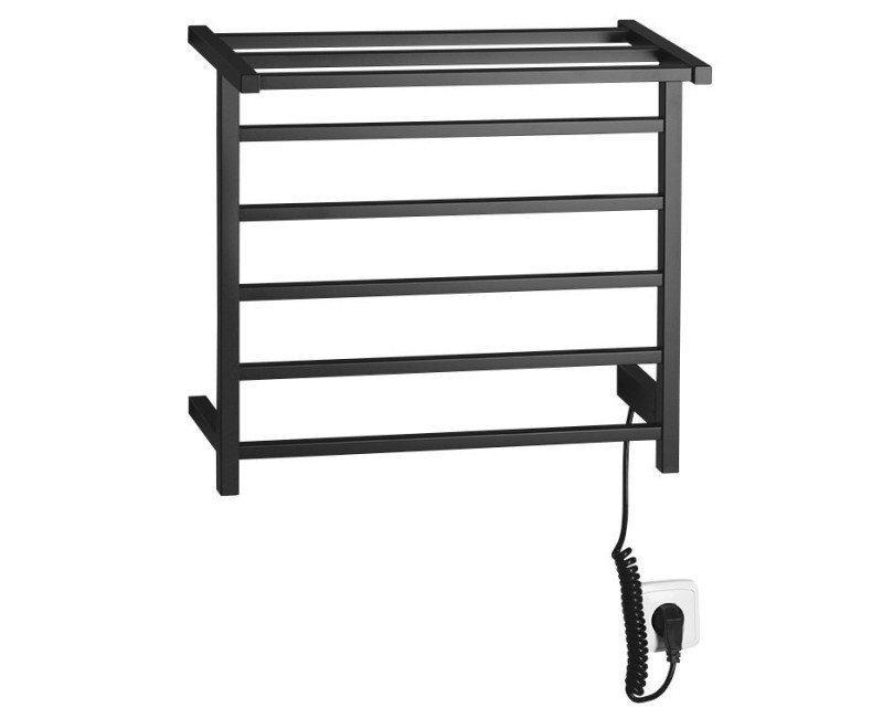 Полотенцесушитель / Радиатор Sapho Elzor электрический 50x47см, 60 Вт, черный матовый EB510